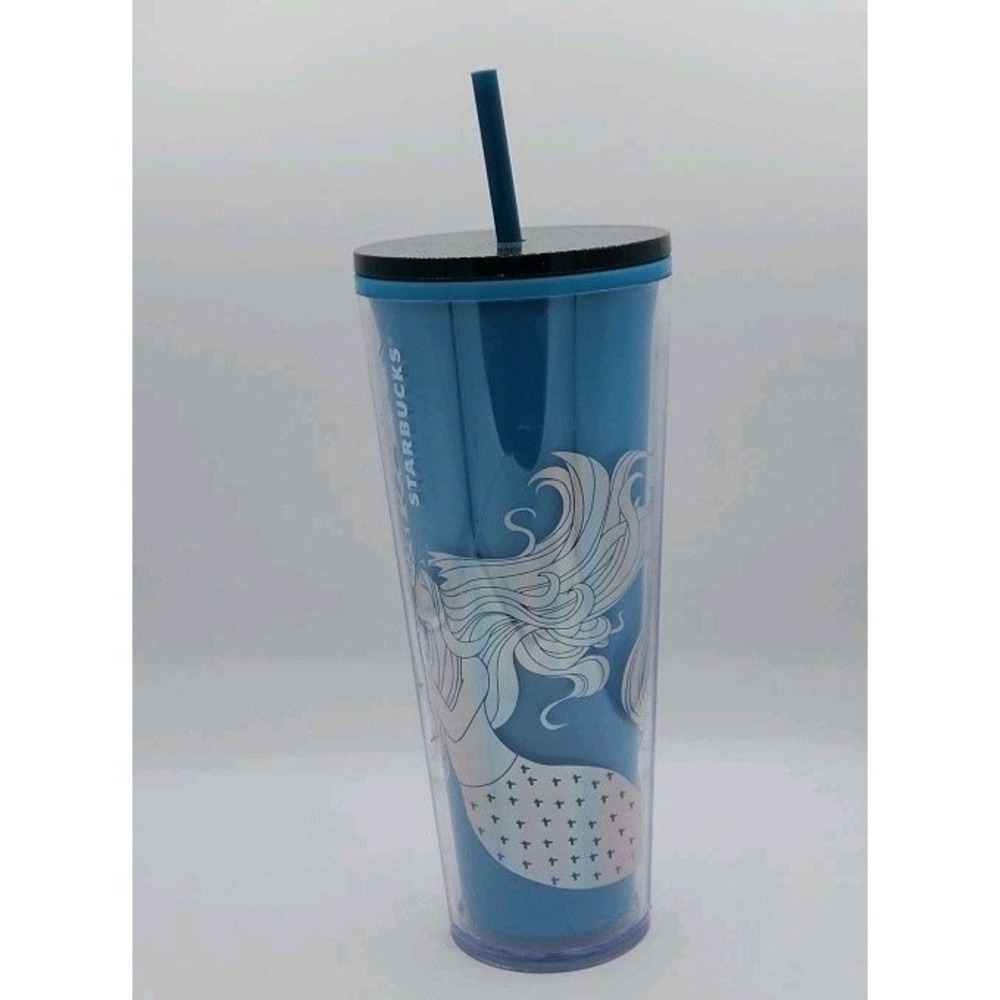 Starbucks Tumbler 24 oz Cup 2021 Winter Holiday Siren Mermaid Blue Color Change